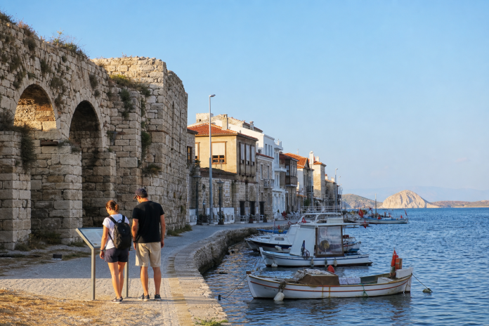 Beşkapılar Castle and harbour on Eski Foça’s historic peninsula