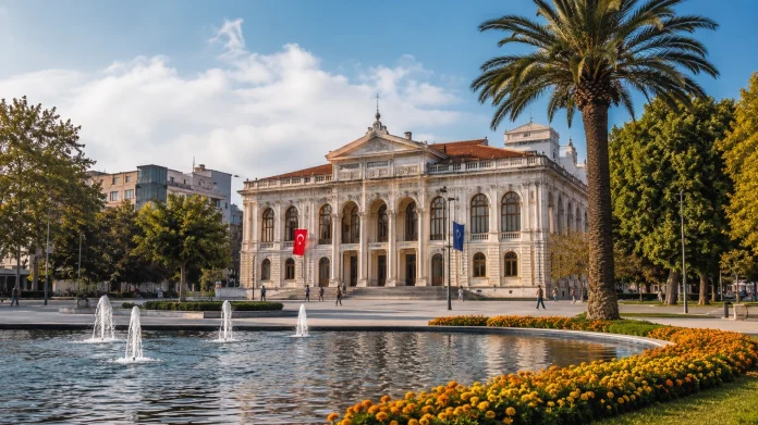 A cultural venue and public plaza in İzmir representing the city’s museums, concert halls and arts spaces